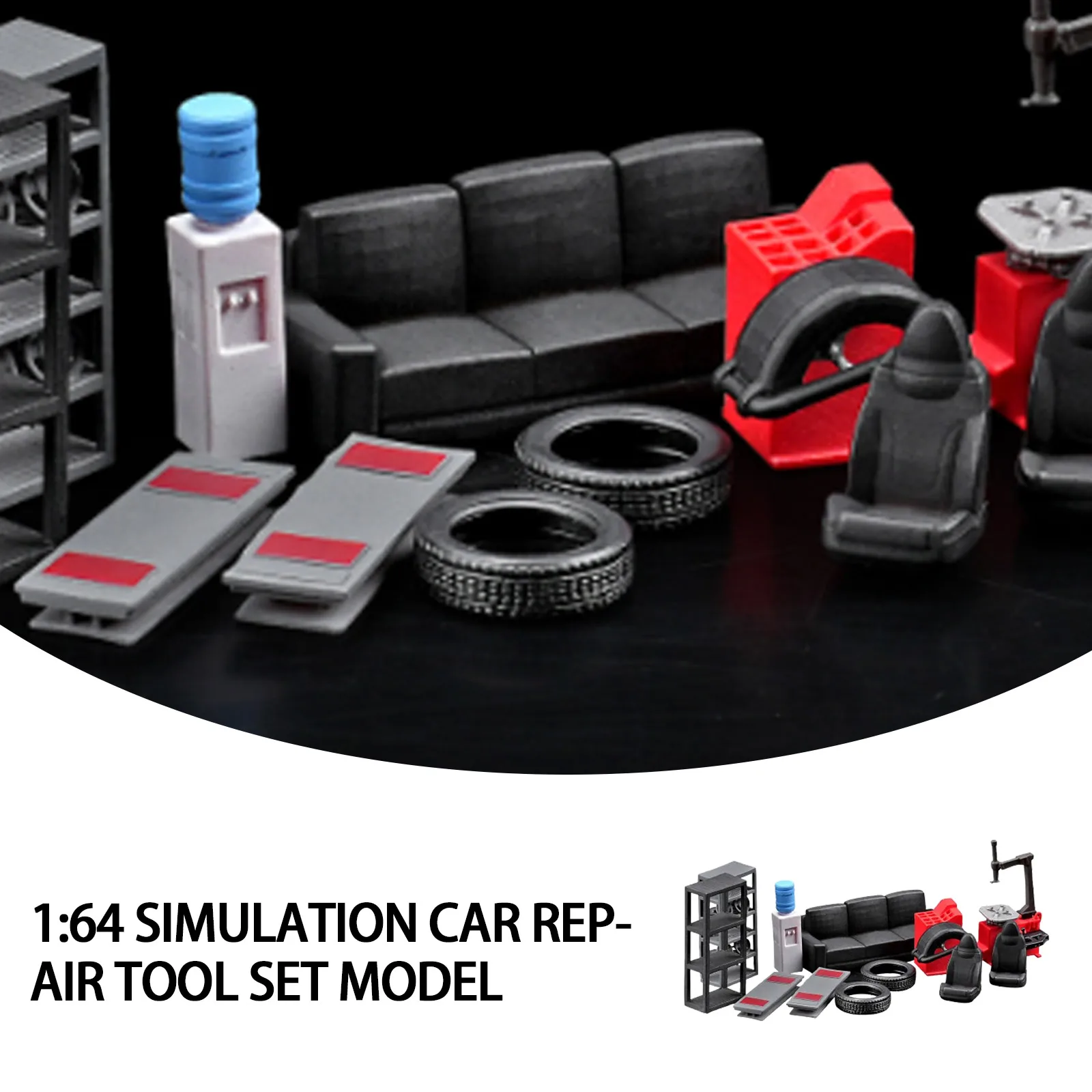 

12PCS Diorama 1/64 Car Repair Tools Model Set Garage Scene Display Props Model