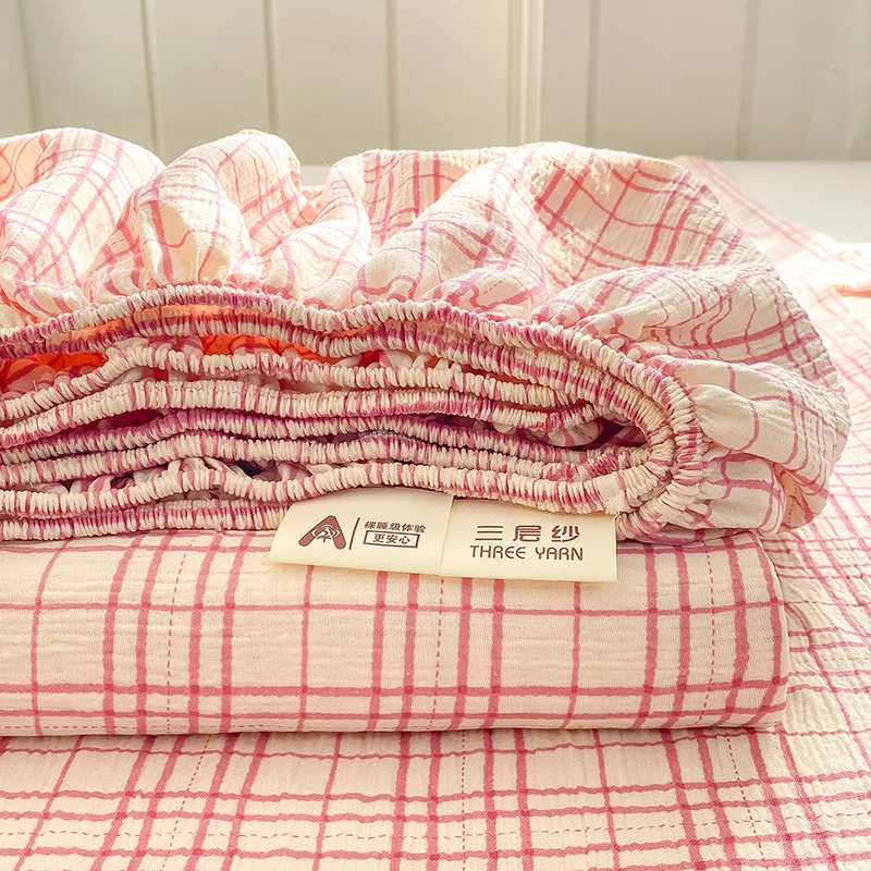 Hotel Quality Ultra Soft Flat Sheet, Three-layer Yarn Woven Comfortable Top Sheet, Wrinkle Resistant Easy Care, 25cm Deep Pocket