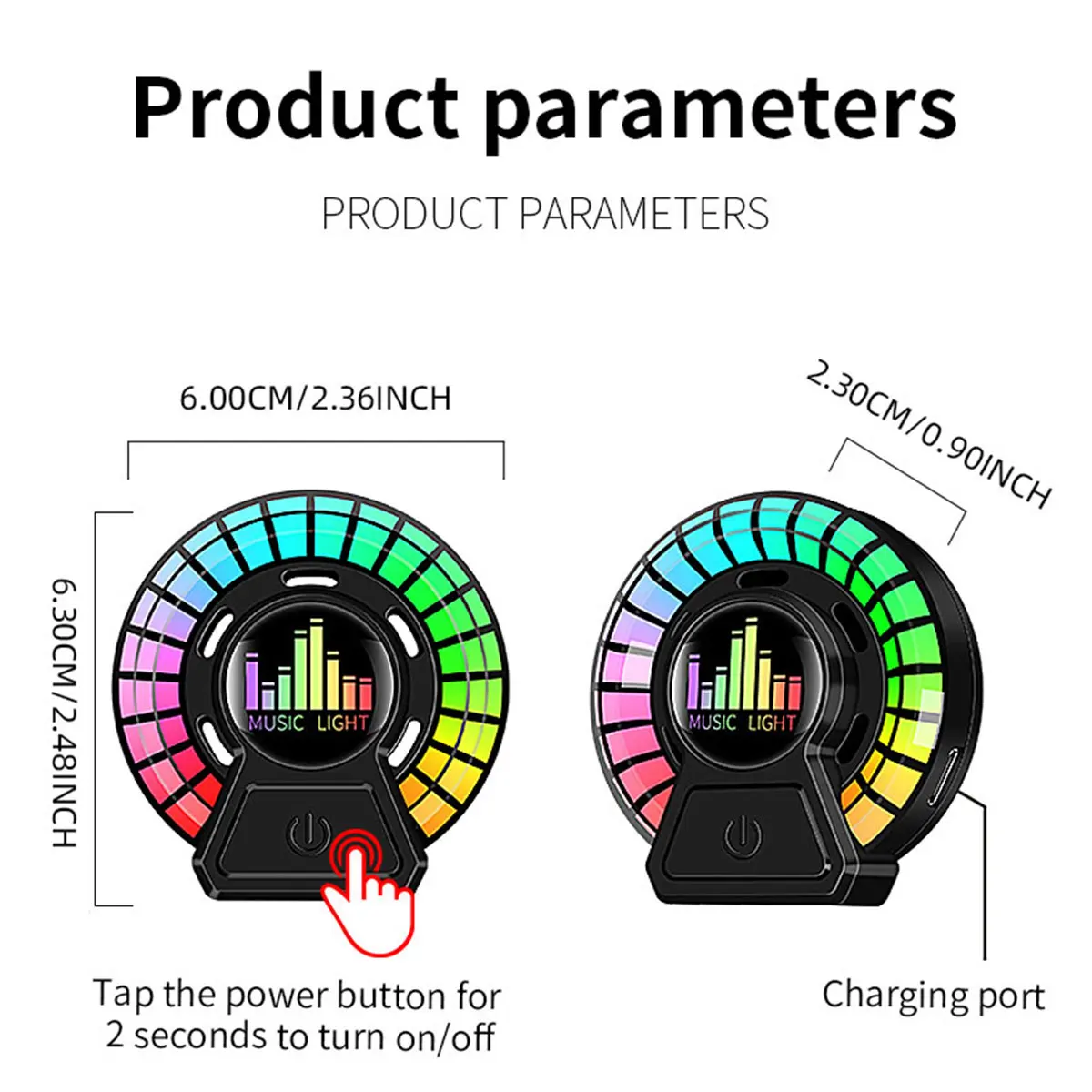 2xCar Air Freshener Outlet Fragrance Air Vent Aromatherapy Interior Perfume RGB Music Rhythm Lamp Voice Pick Up Atmosphere Light