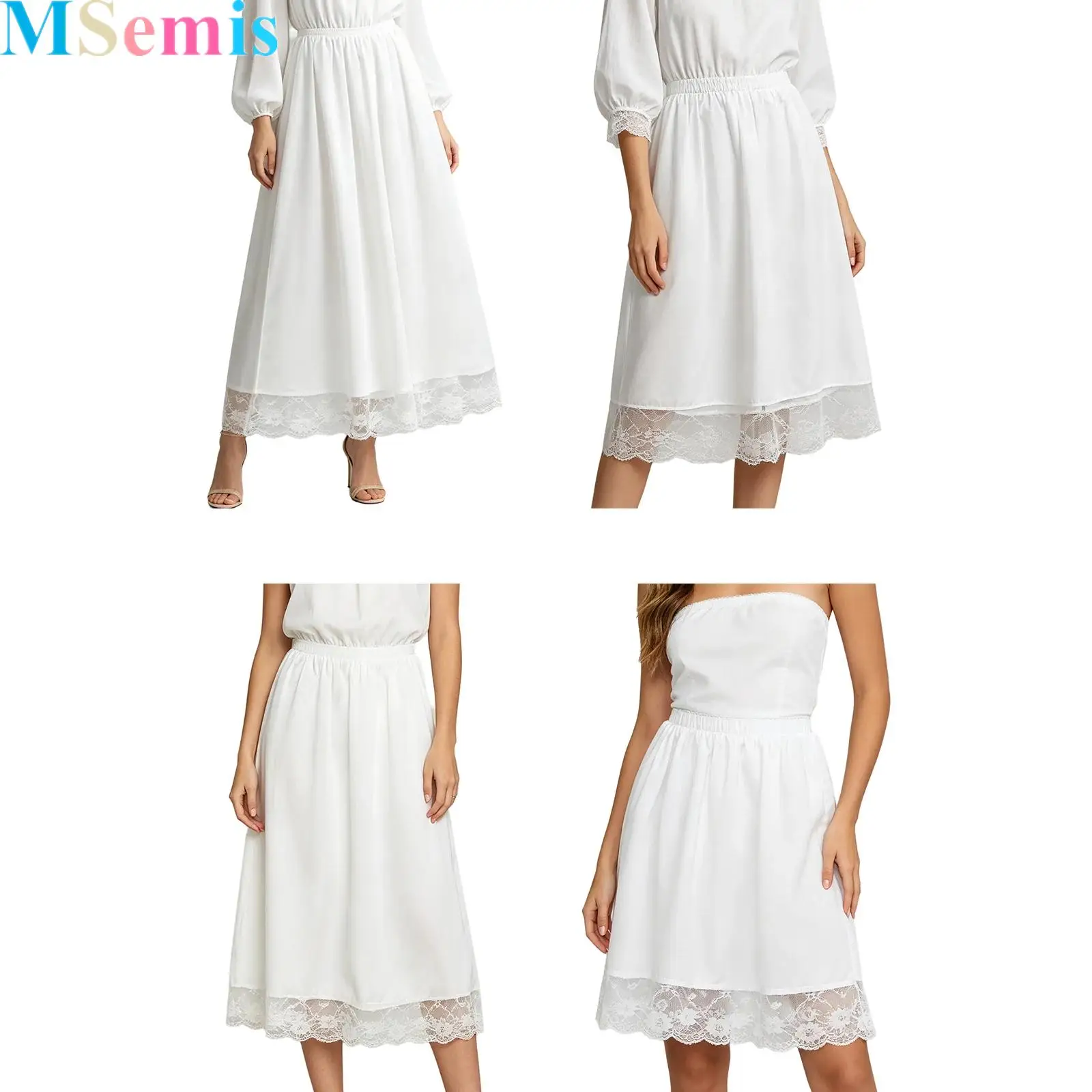 

Women Half Slip Lace Underskirt for Dresses Lingerie Skirt with Lace Trim for Anti-peek Underwear for Daily Wear