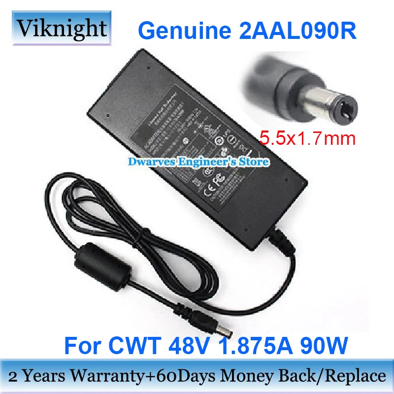 Genuine 48V 1.875A AC Adapter 2AAL090R For HIKVISION HILOOK NVR-104H-D/4P NVR-104-B/4P NVR-104MH-C/4P(B) NVR-108H-D/8P NVR-108-B