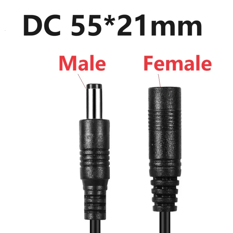 5m 3m DC 12V Extension Power Cable DC 2.1mm*5.5mm Male To Female Jack Connector Power Plug Cable Wire For LED Light CCTV Camera