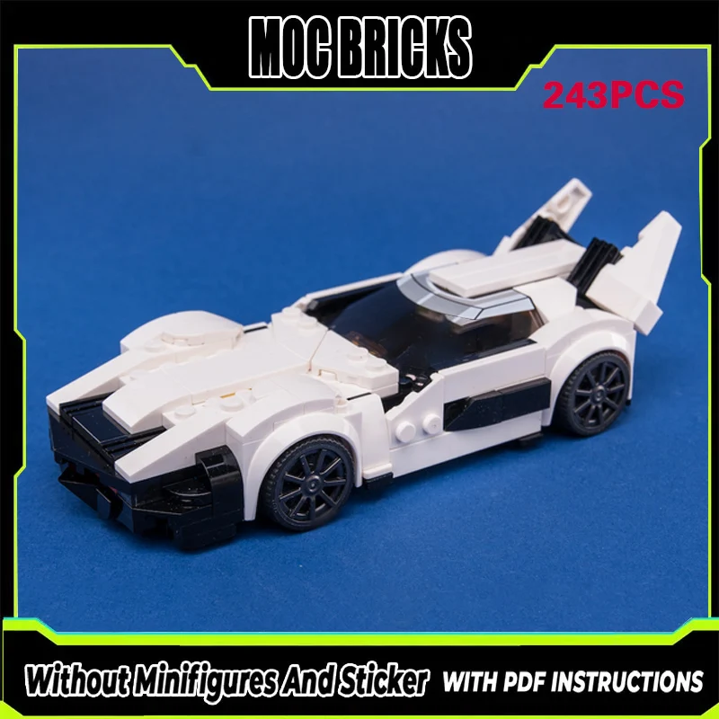 

Speed Racing Car Model MOC Building Bricks White Battle Car Modular Technology Gifts Holiday Assemble Children Toys Suit