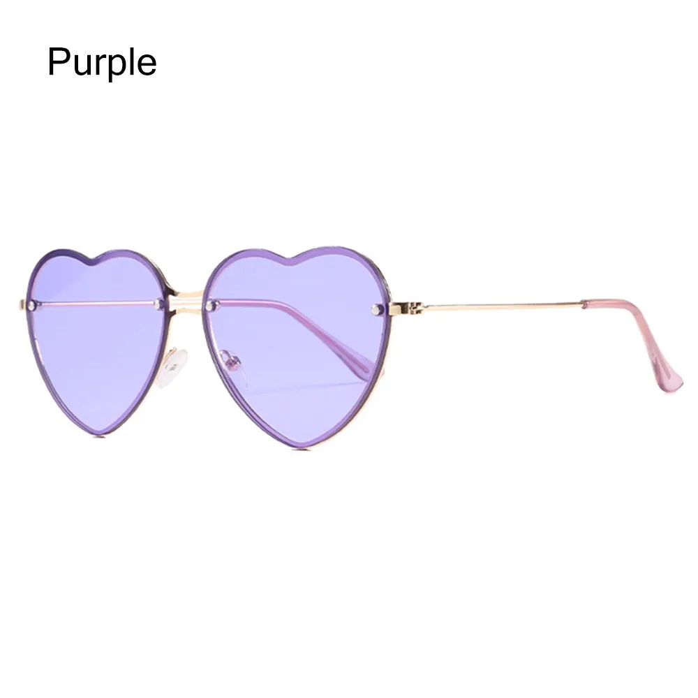 

Party Cosplay Halloween Heart Sunglasses Rimless Sun Glasses for Women Love Heart