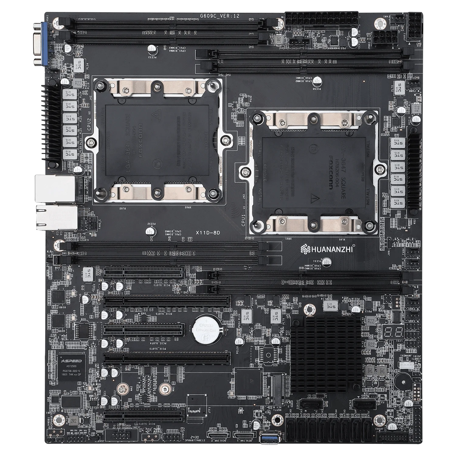 HUANANZHI X11D 8D LGA 3647 XEON X11D Motherboard support Intel XEON 1st and 2nd Gen Dual CPU Supports up to 1TB DDR4 RECC