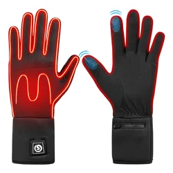 Winter Rechargable Electric Heated Skiing Gloves Touch Usb Liner Cycling Thermal Gloves Battery Warm Men Women 2022