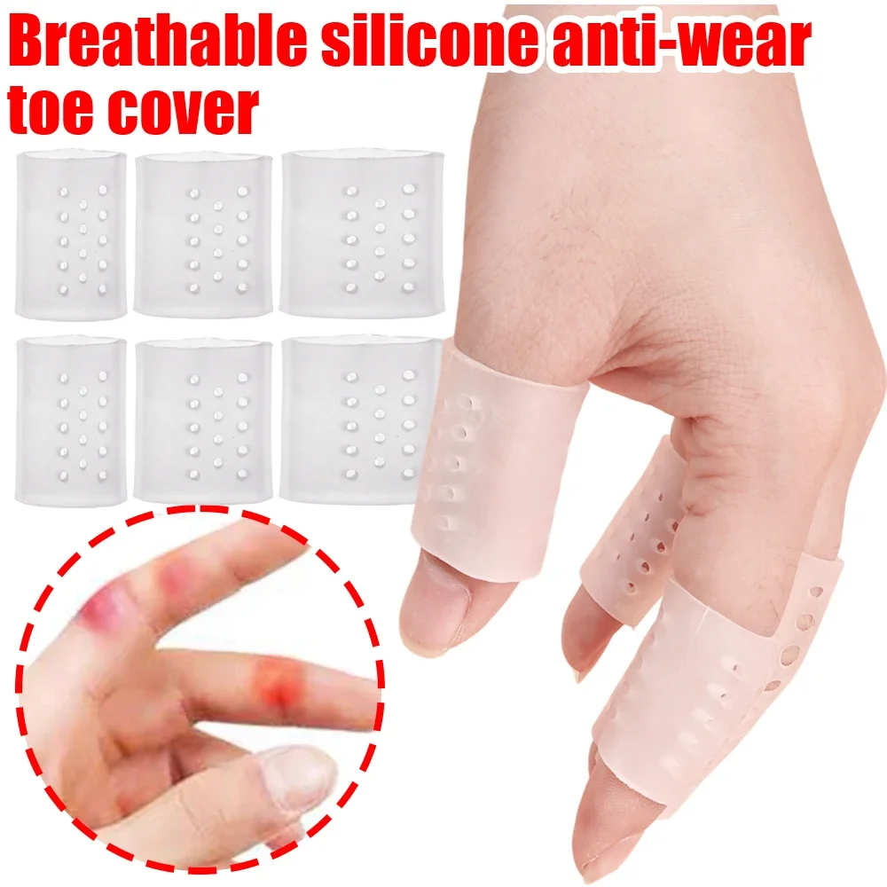 10pcs Anti-Friction Breathable Silicone Toe Covers Transparent Prevent Blister Elasticity Toe Finger Protective Covers Care Tool