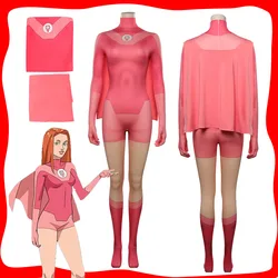 Invincible Atom Eve Cosplay Women Fantasy Jumpsuit Cloak Costume Outfits for Adult Female Disguise Halloween Carnival Suit