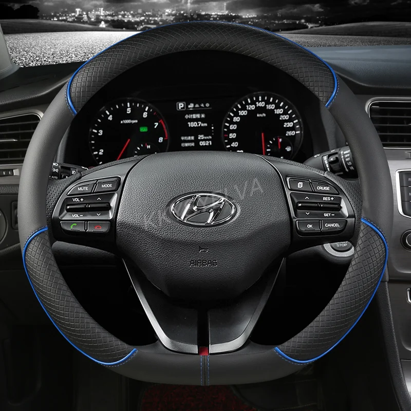 For Hyundai i40 i30 i20 i10 ix35 ix25 Tucson Accent Elantra Santa Fe Creta Solaris Kona Car Steering Wheel Cover Auto Accessorie