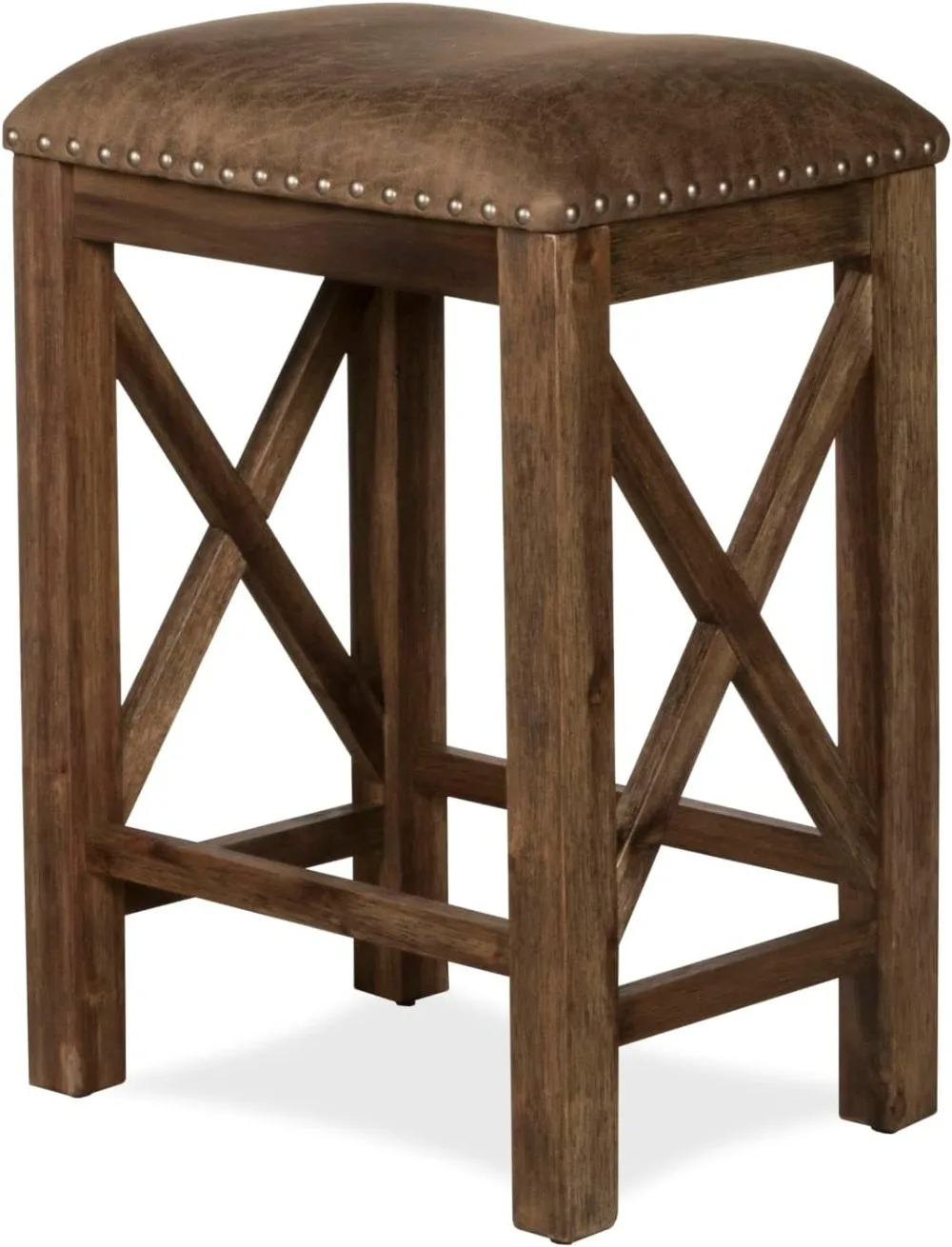 Hillsdale Furniture Willow Bend Stationary Backless Counter Height Stools, Set of 2, Antique Brown Walnut