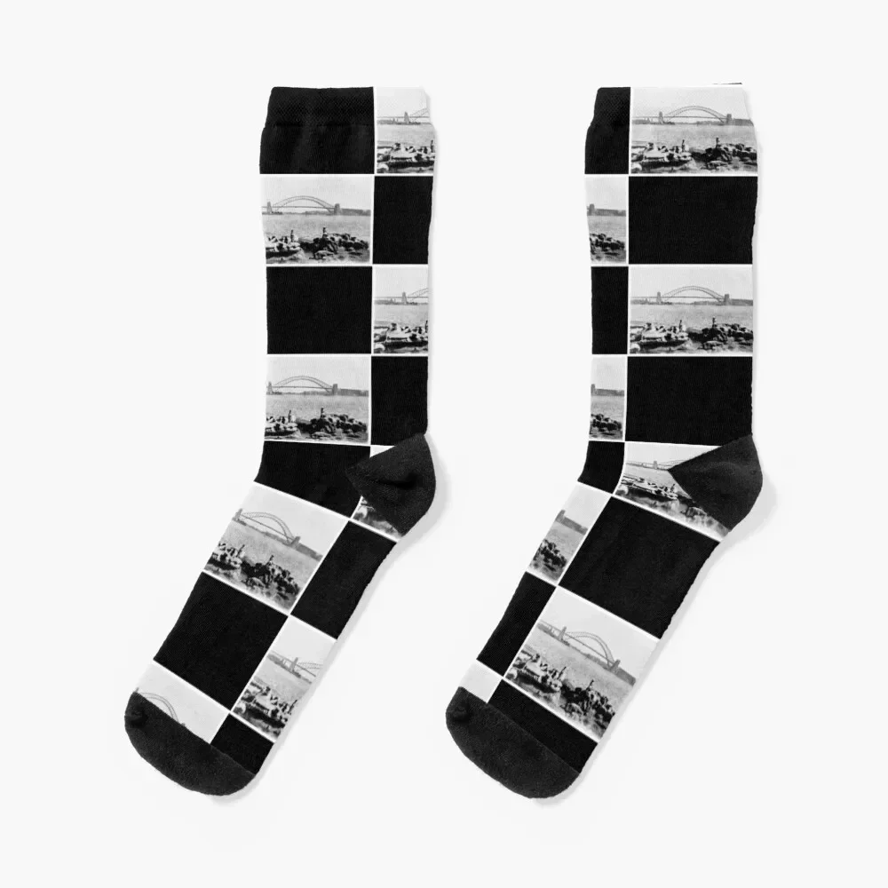 

Vintage Sydney Harbour Bridge Photo Socks christmas gifts kawaii men cotton high quality Mens Socks Women's