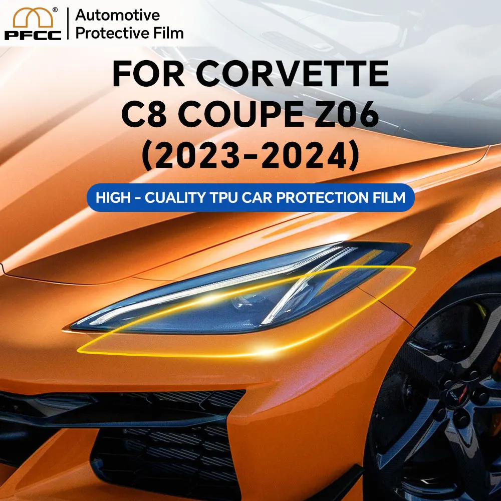 

Для Corvette C8 Coupe Z06 2023 2024, защитная пленка из ТПУ для фар заднего вида, защита от царапин, предварительно вырезанная прозрачная, устойчивая к PPF, невидимая