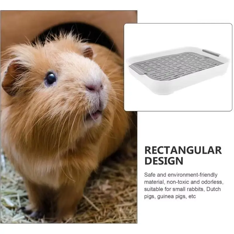 Kaninchen-Toilettenbox Kleine Haustier-Toilettenschale Eck-Toilettenbox für Frettchen, Hamster, Drachenkatze, Meerschweinchen, Holländisches Schwein Zubehör – Detail 5
