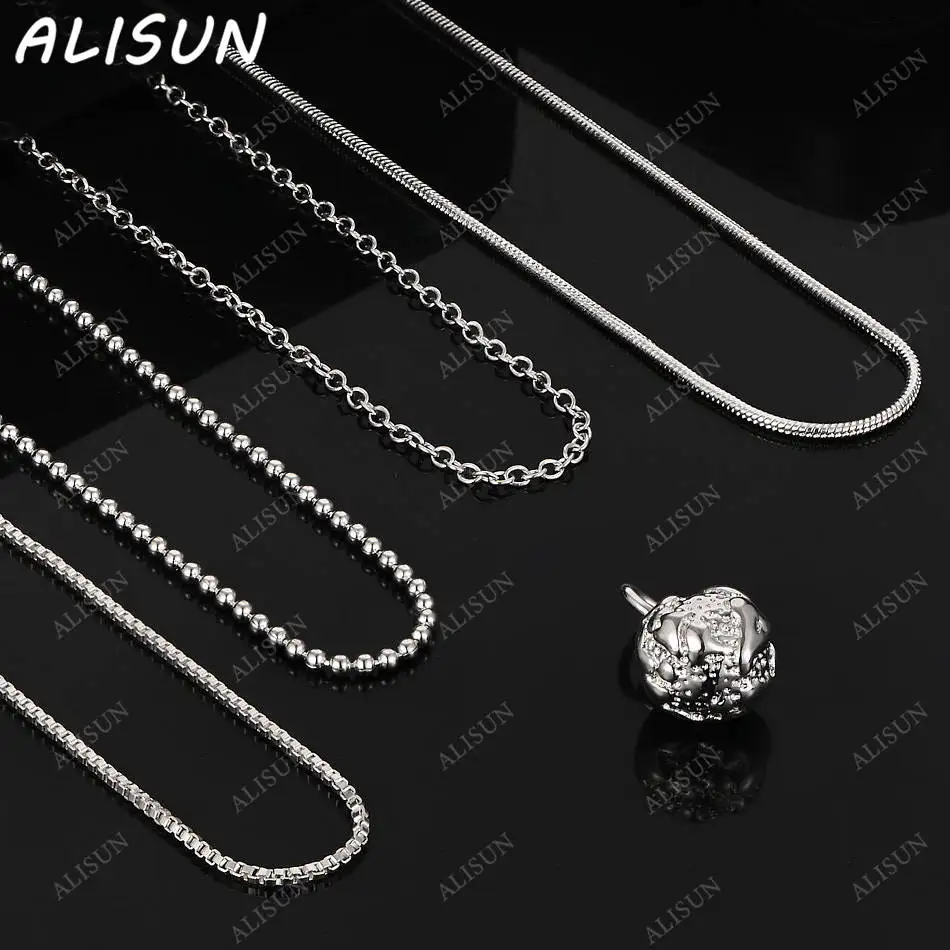 

ALISUN 40-75cm 925 Sterling Silver Hollow Ball Pendant Necklace For Women Men Charm Trend Birthday Gifts Fashion Party