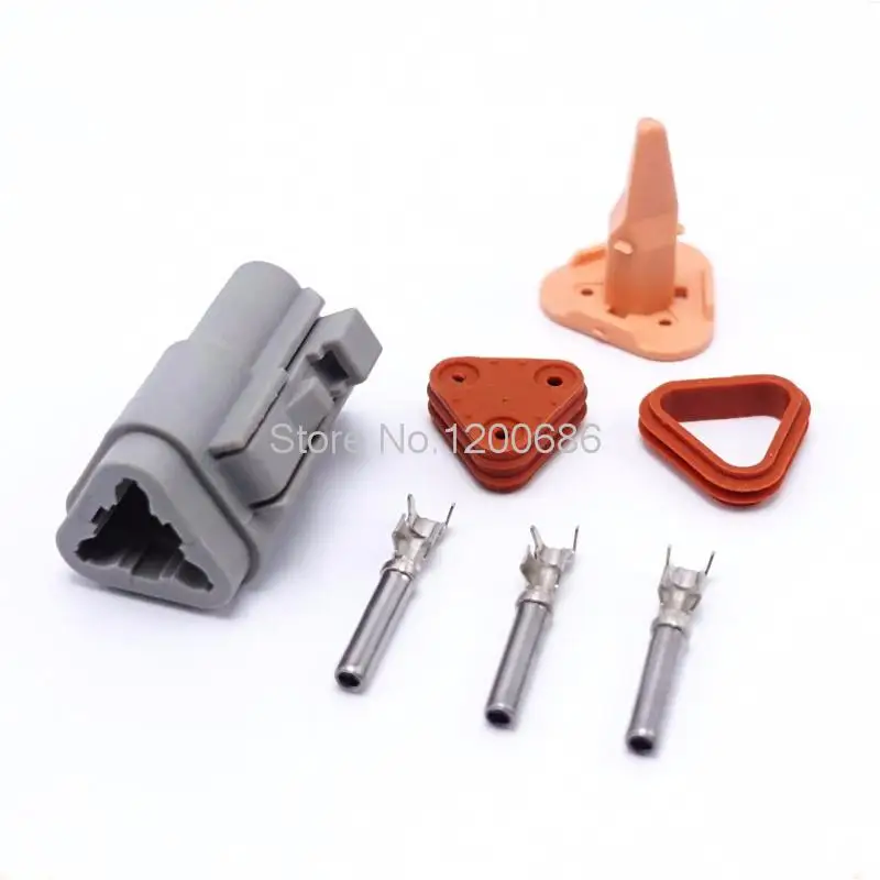 

10Kits Female 3 Pin/Ways Deutsch Waterproof Sealed Automotive Connector Plug Sets DT06-3S