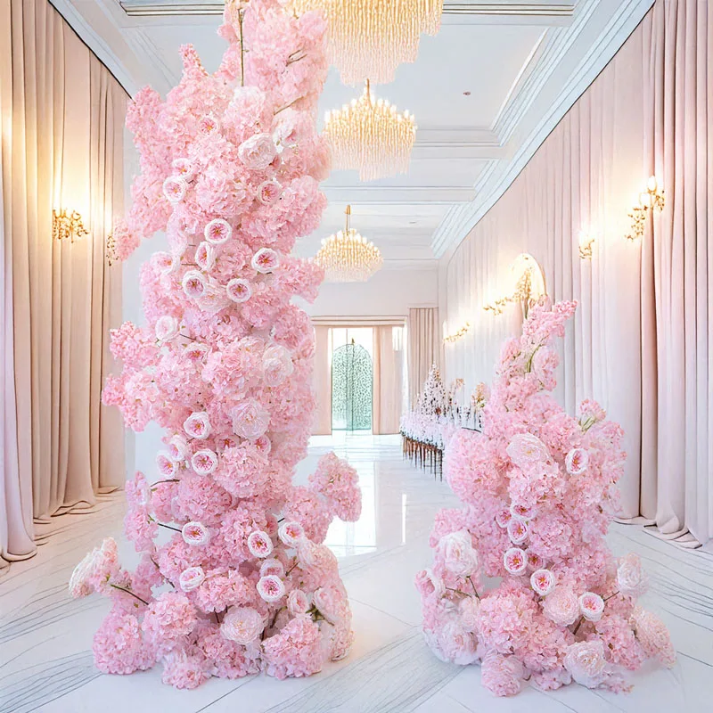 

Искусственный торт, башня, украшение для свадебной сцены, розовая вышитая шаровая арка, цветочная композиция, фон для фотосъемки