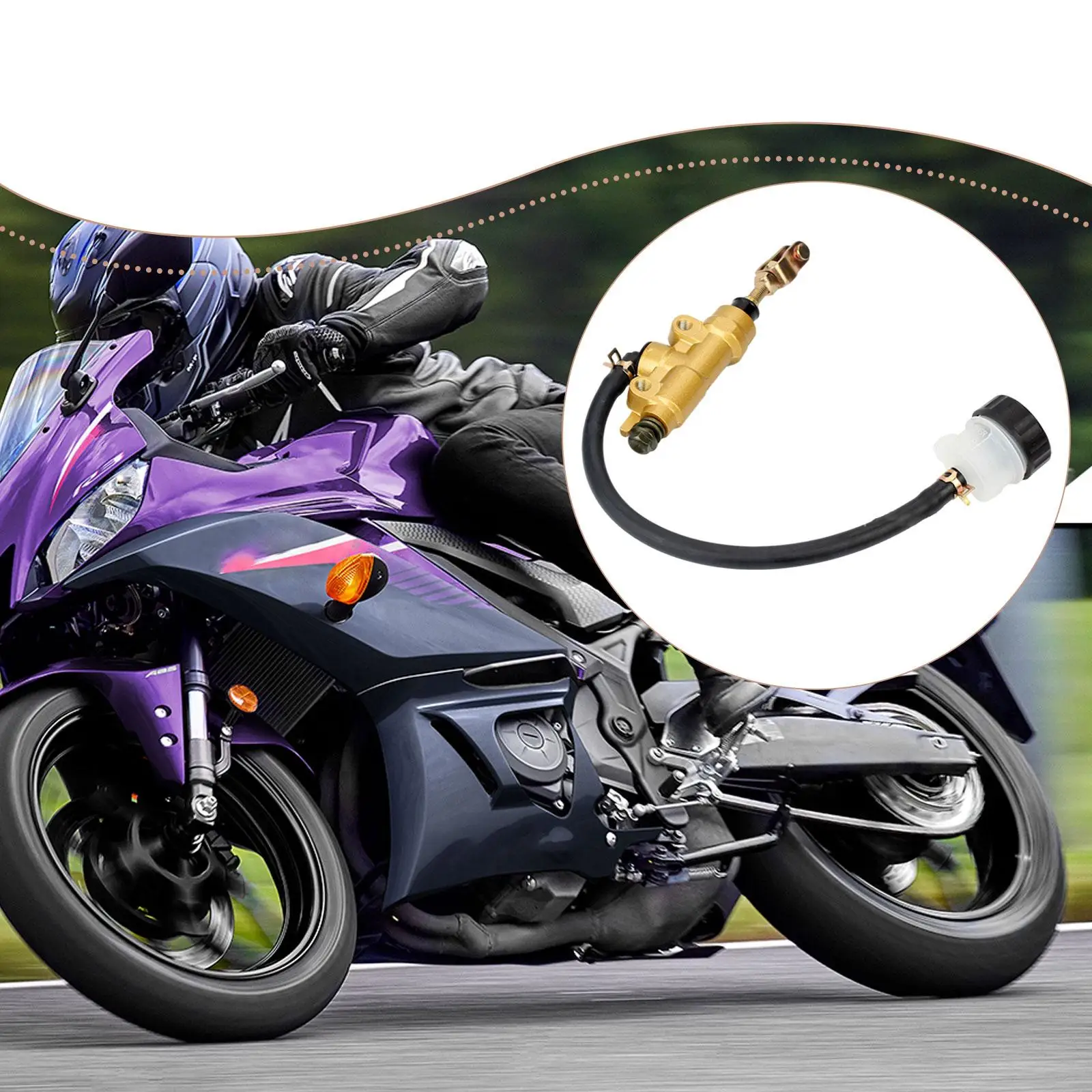 

Rear Foot Brake Master Cylinder Pump Stable Aluminum Spare Parts Wear Resistant Easy to Install Accessories for XJR400