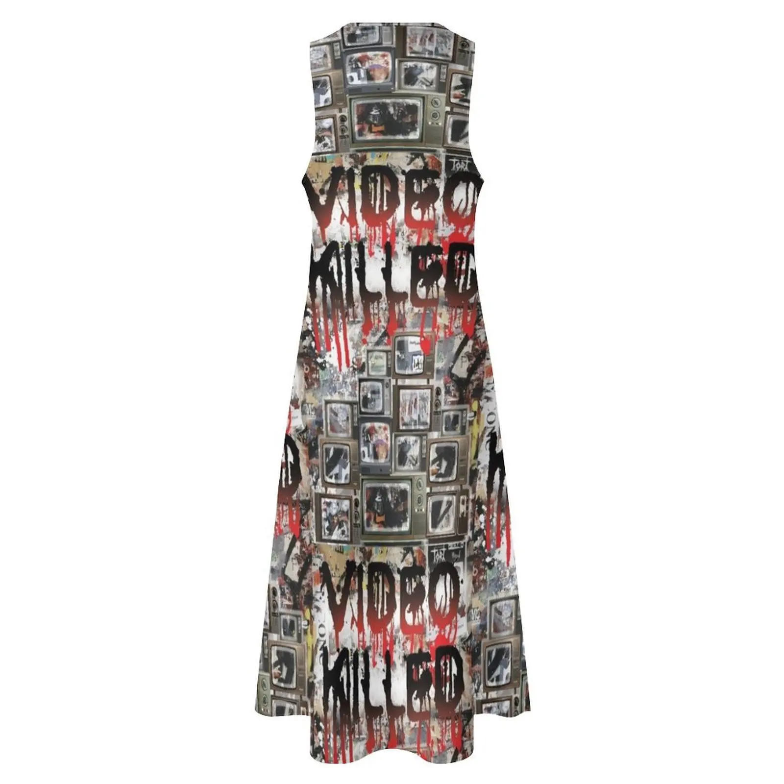 Video Killed Urban Graffiti Wall vestido largo vestidos de verano mujeres 2025 ropa de verano de mujer 2025
