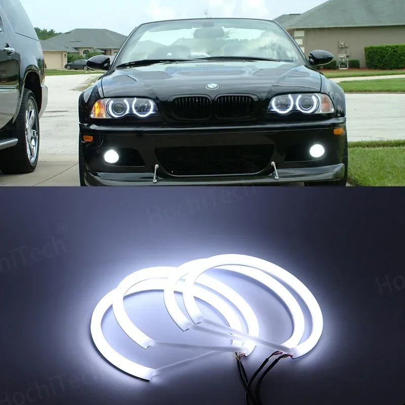 WHITE LED Headlight Angel Demon Eyes Kit Angel Eyes Light For BMW 3 Series E46 Sedan Touring Wagon Coupe Compact 1998-2005