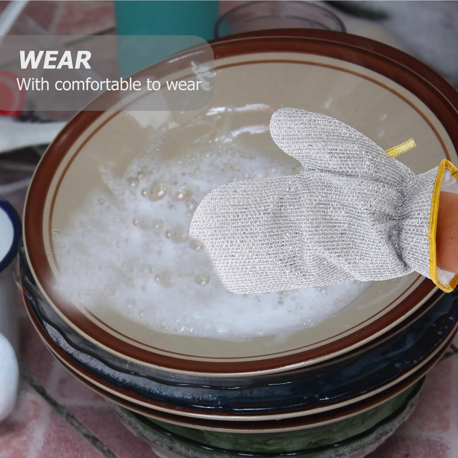 

2pcs Anti-Scald Dish Washing Durable Long Cuff Pvc Kitchen Cleaning Gloves For Household Laundry Cooking Gardening Reusable