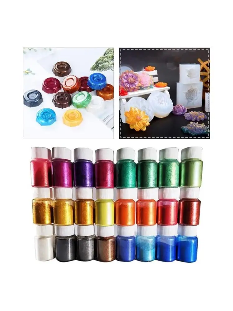 

Pearl Powder Pigment 24 Colors Multipurpose DIY Arts and Crafts Additive