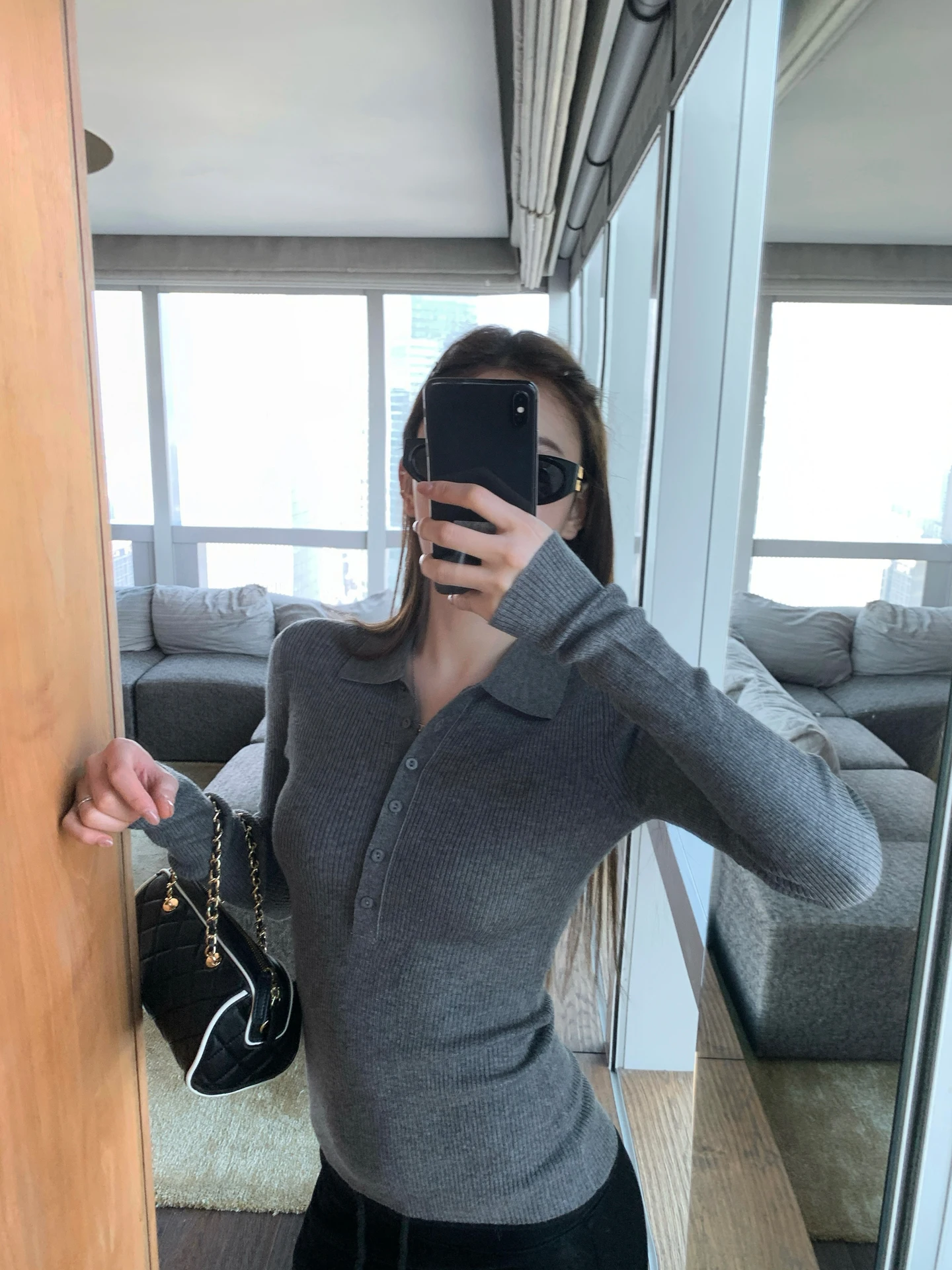 

Buleng Women's Knitted Woolen Base Layer Top Henry Collar Slimming Inner Wear Casual Sle Long Sve V-Ne Regular Fit