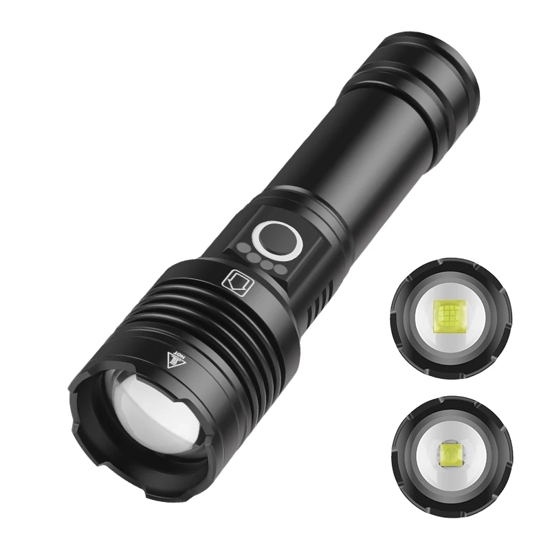 Flashlight Type-c USB charging telescopic zoom multi-stage adjustment IPX4 water-resistant high-beam remote lamp