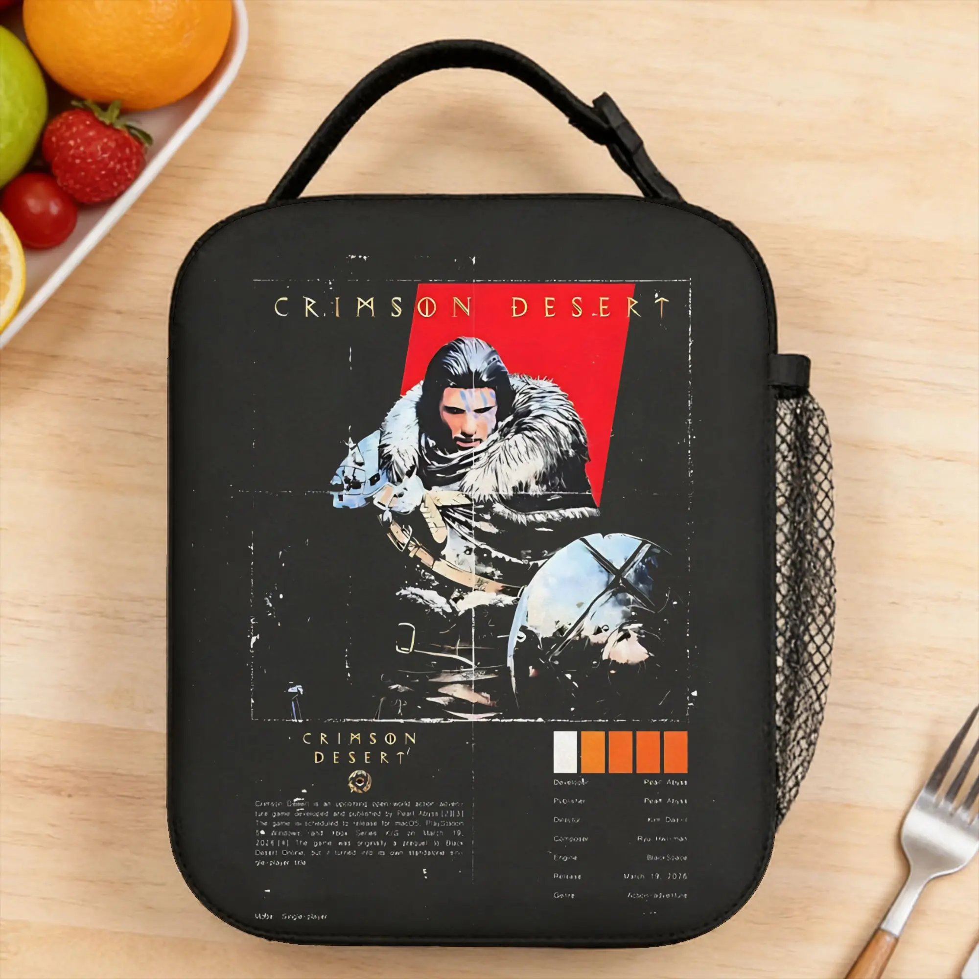Crimson Desert Open World Games Lunch Bag  Outdoor Picnic Lunch Box For Child Casual Tote Food Bags Portable Zipper Cooler Bag