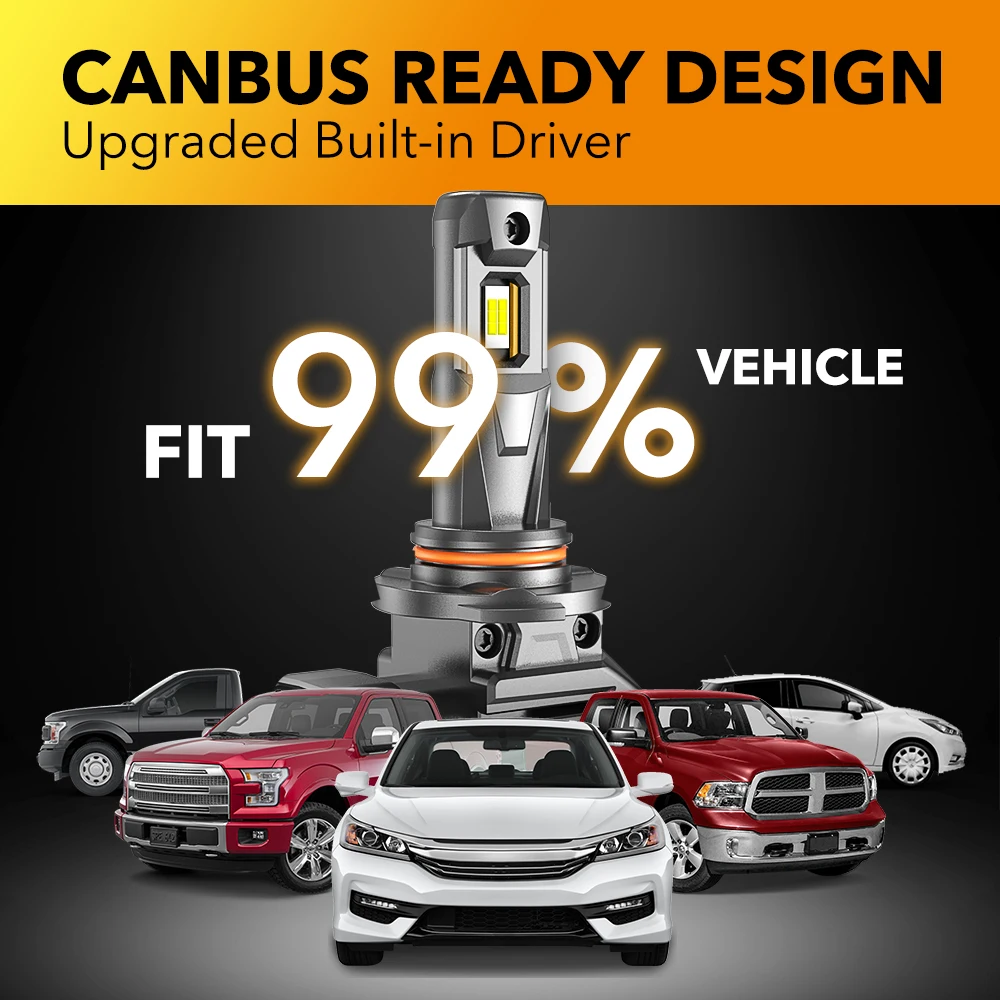 OXILAM 2 Stuks 9012 Hir2 LED Koplamp Canbus Lamp 22000LM Super Heldere H7 9005 HB3 H8 H11 LED Koplampen 120W Turbo Lamp 6500K