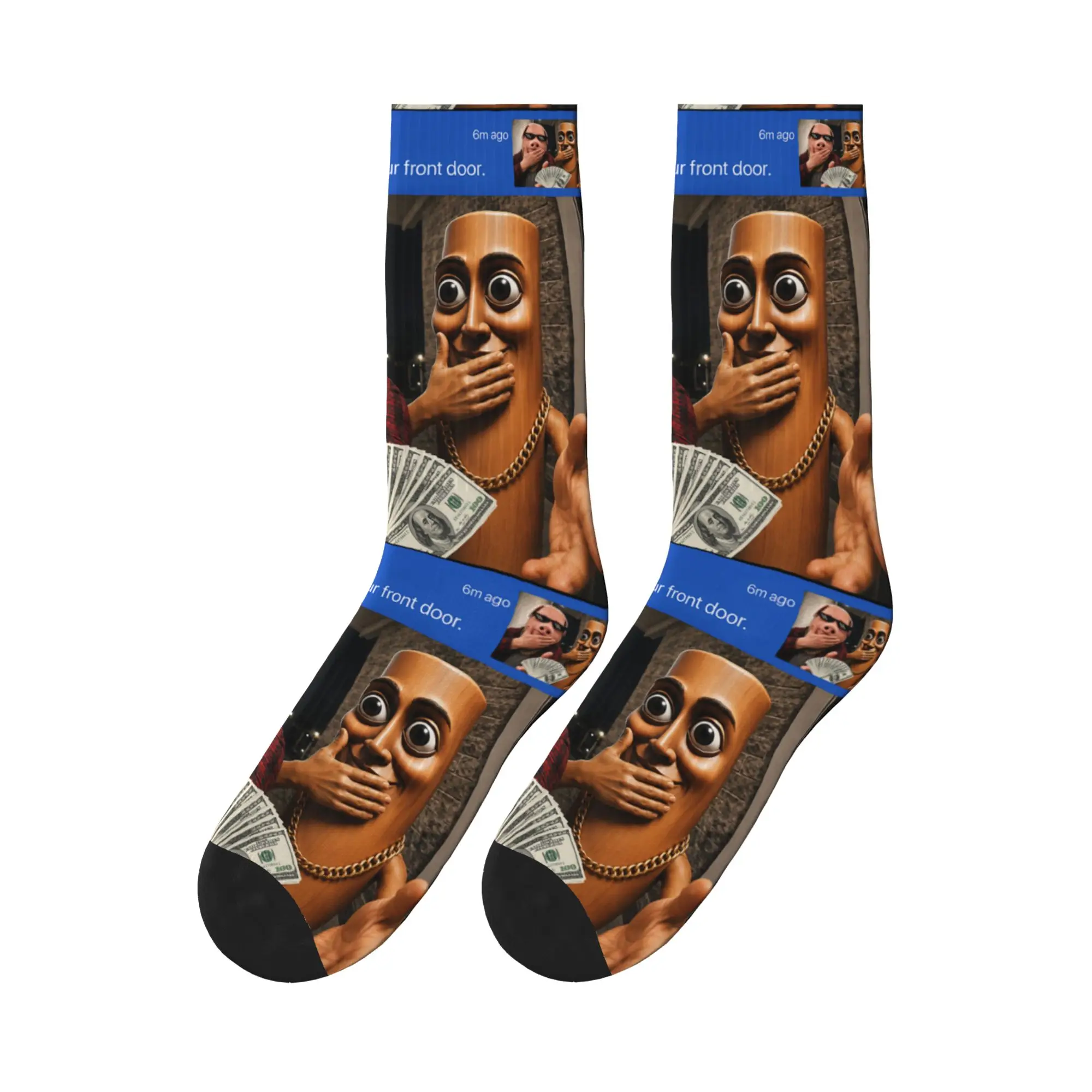 Motion Scuba Tung Tung Sahur John Pork Stockings  Graphic Fashion Socks Winter Anti-Slip Socks Unisex Men Running Quality Socks