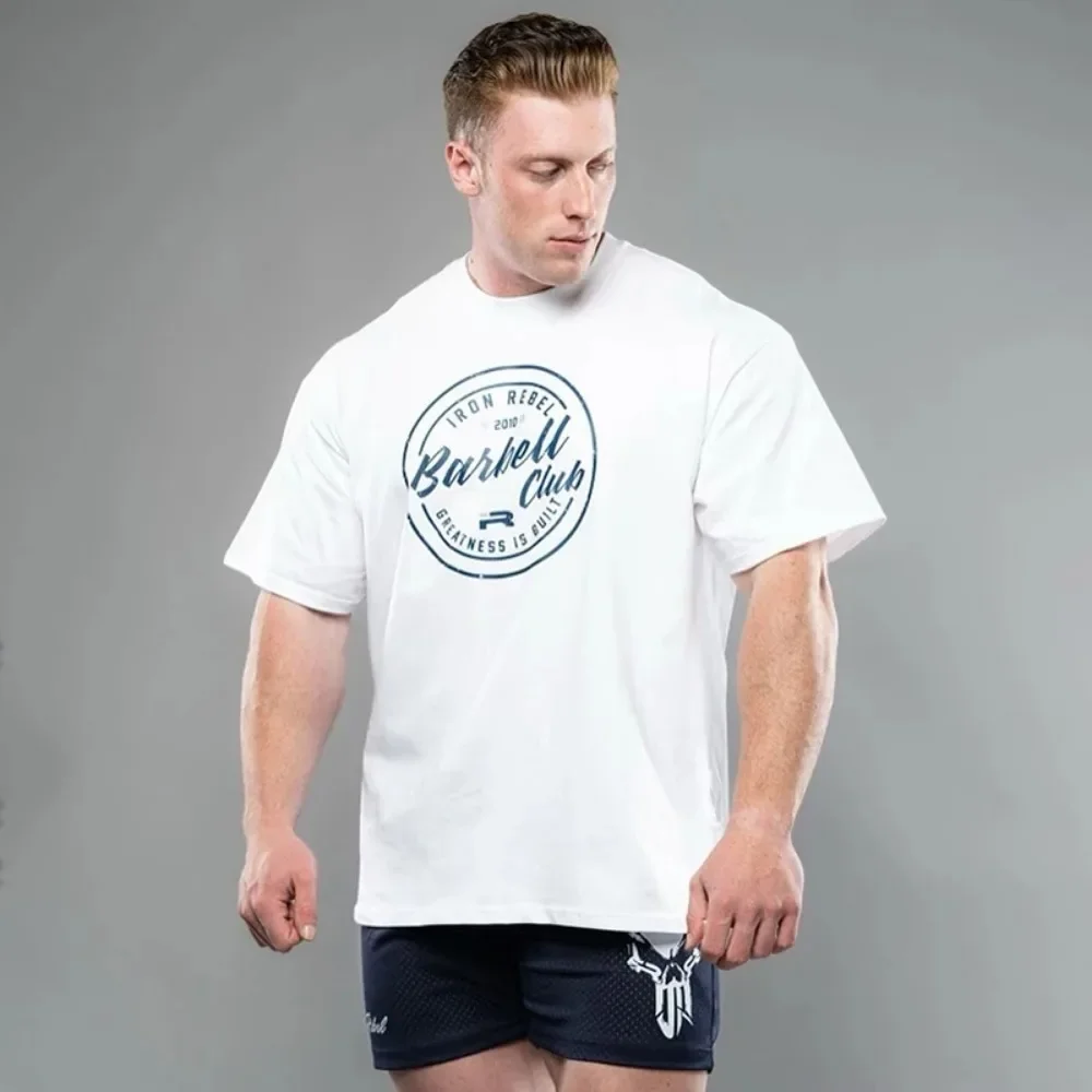 Summer Men\'s Printed T-shirt Crew Neck Short Sleeve Joggers Training Tee Gym Sports Casual T-shirt Oversize Men Woman T-shirt