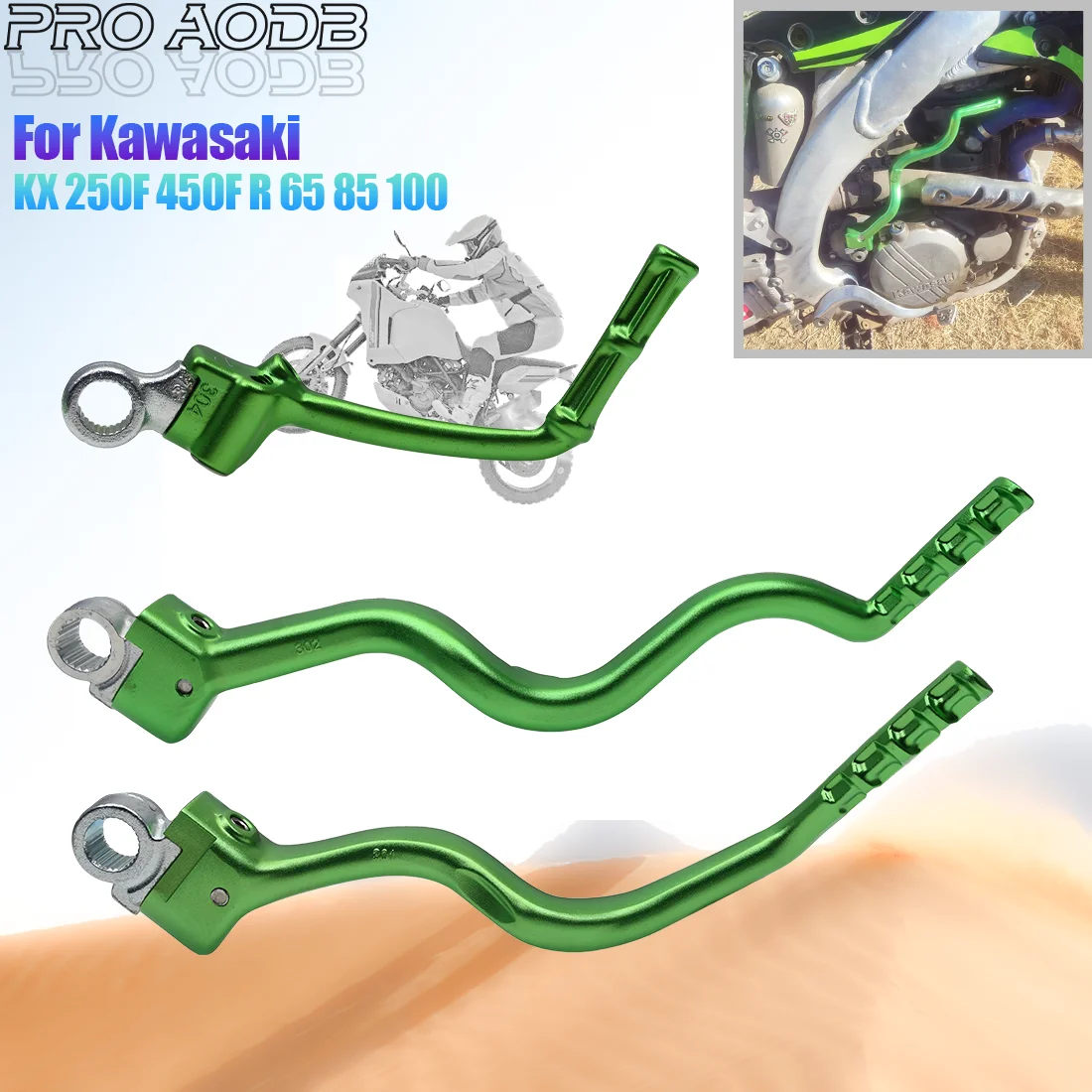 

For Kawasaki starting lever pedal CNC precision aluminum all KX250F KX450F 2001-2020 KLX450R KX85 New 2022 Endurance Motocross