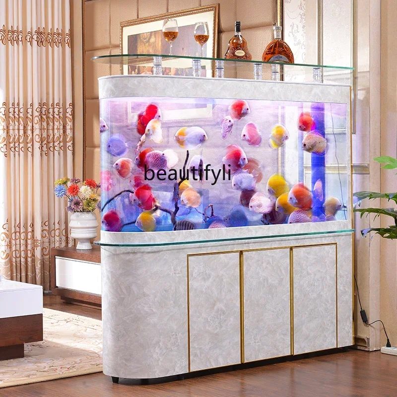 cc182l Home Living Room Fish Tank Aquarium Medium Subareas Screens Ecological Change Water Bottom Filter Creative