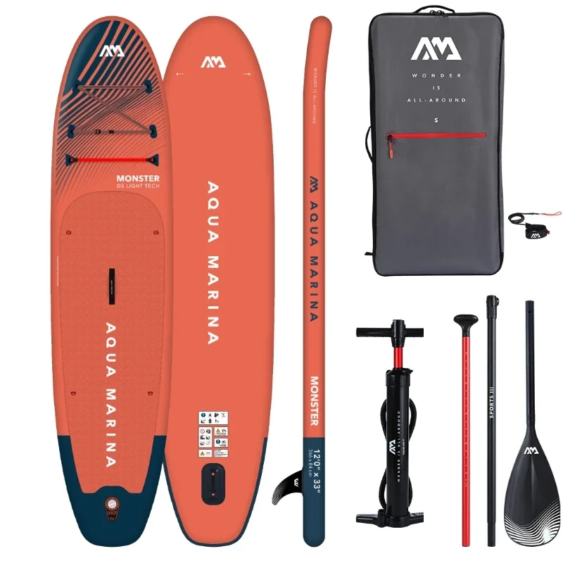 

Aqua Marina Monster Unisex Adult All-Around ISUP L366*W84*H15cm/12'0"*33"*6" Stand-Up Paddle Board And Safety Leash, Rot, EU