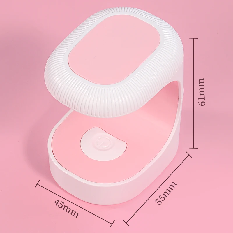 핑크 미니 네일 건조기 UV 램프, 빠른 경화를 위한 60s/90s 모드 USB 네일 건조기, 작고 휴대하기 편리한 달걀 껍질 LED 네일 램프