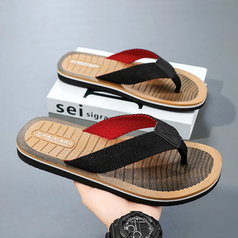 

Мужские тапочки, летние износостойкие удобные мужские пляжные сандалии, разноцветные шлепанцы черного цвета, хаки, модные стильные шлепанцы, мужская обувь