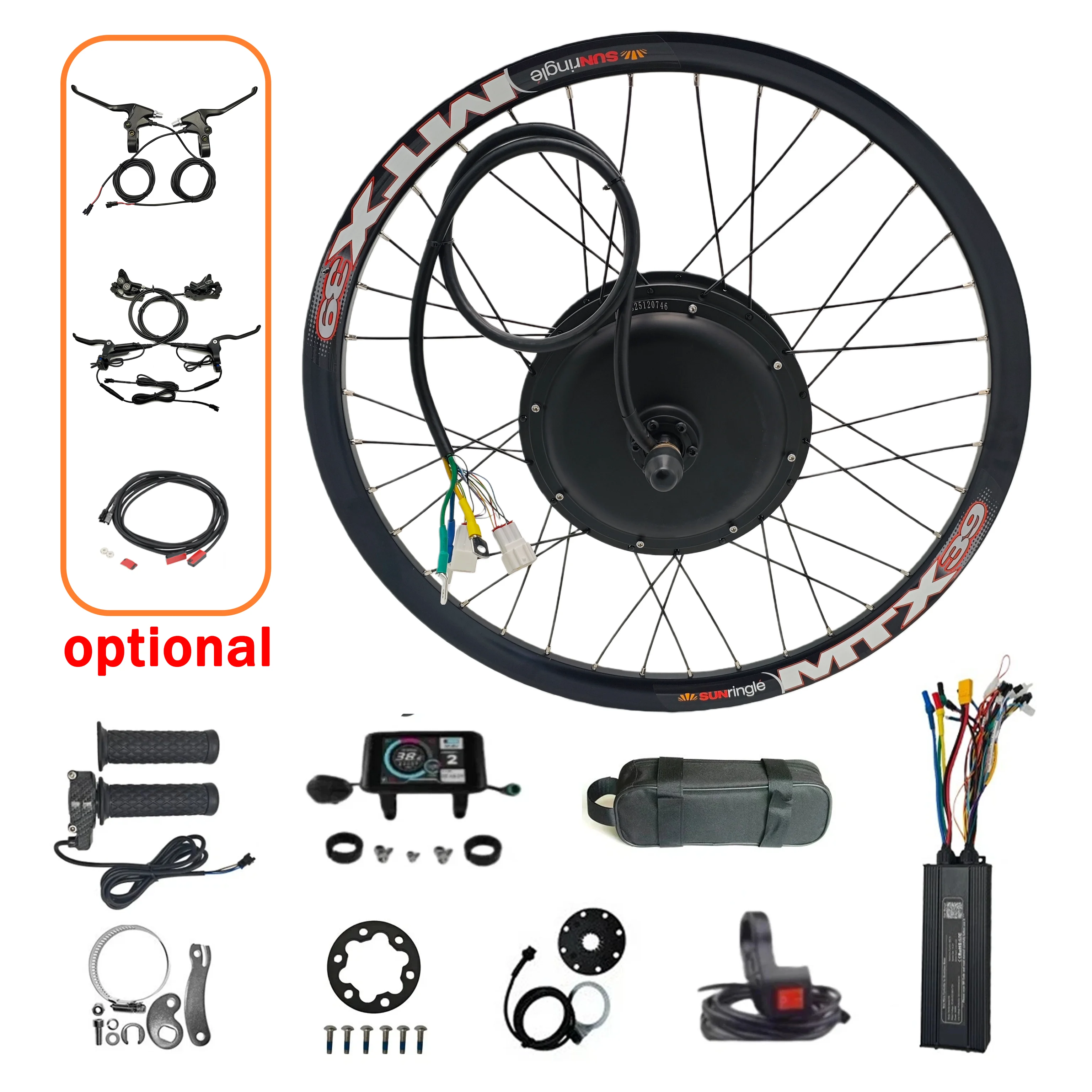 

Комплекты для переоборудования электровелосипедов 48V-72V 3000W с задним мотор-колесом MTX39, размеры 24, 26, 27.5, 29 дюймов, ширина крепления 135 мм/155 мм
