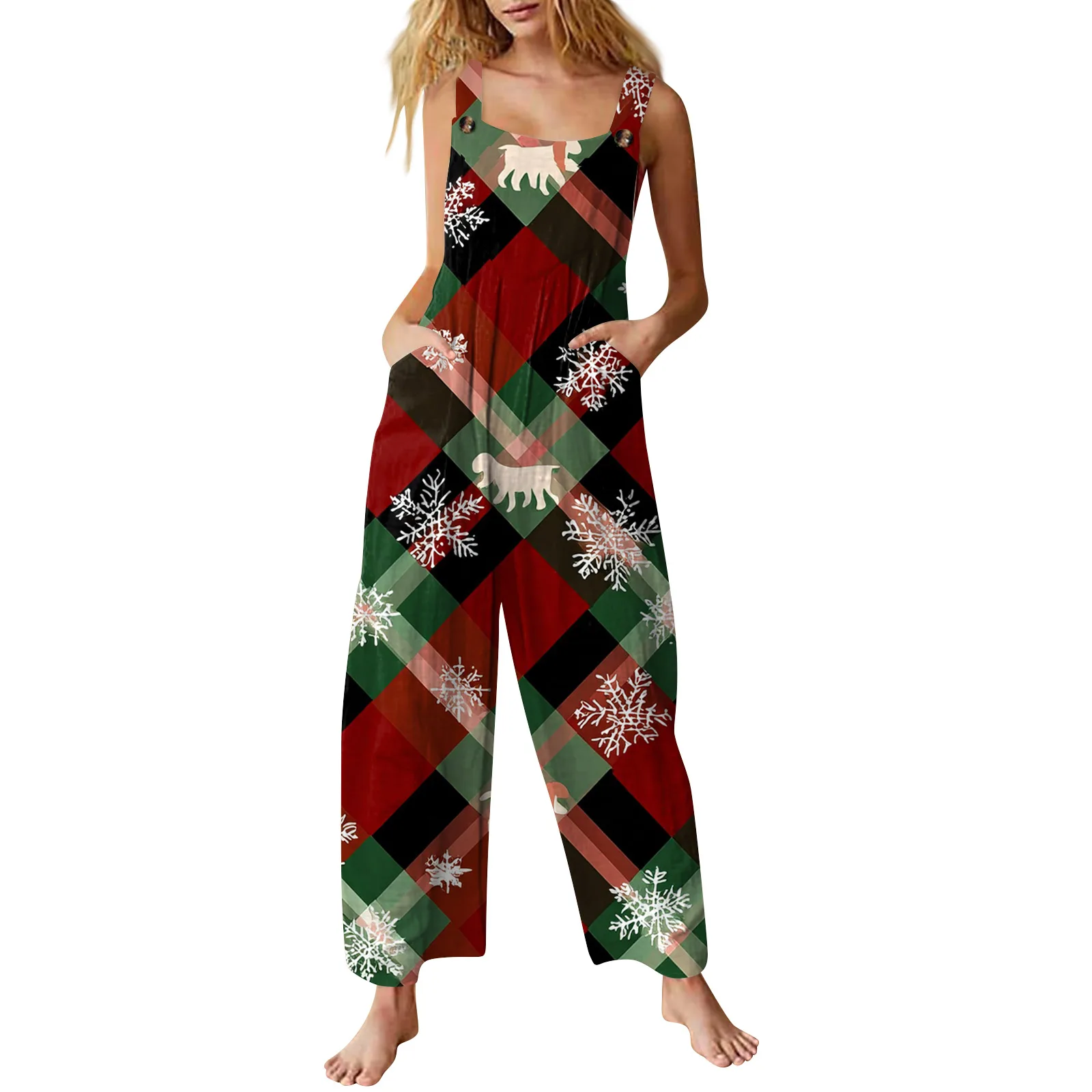 Women Floral Pattern Trendy Casual Jumpsuit Rustic Style Loose Sleeveless Clothes Lady Elegant Leisurely Summer Daily Jumpsuit