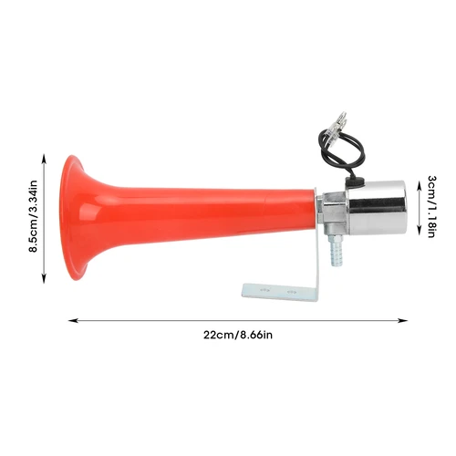 Imagen 2 del producto Bocina de aire roja para coches, camiones, SUV, motocicletas, 180dB, uso Universal, 12V/24V