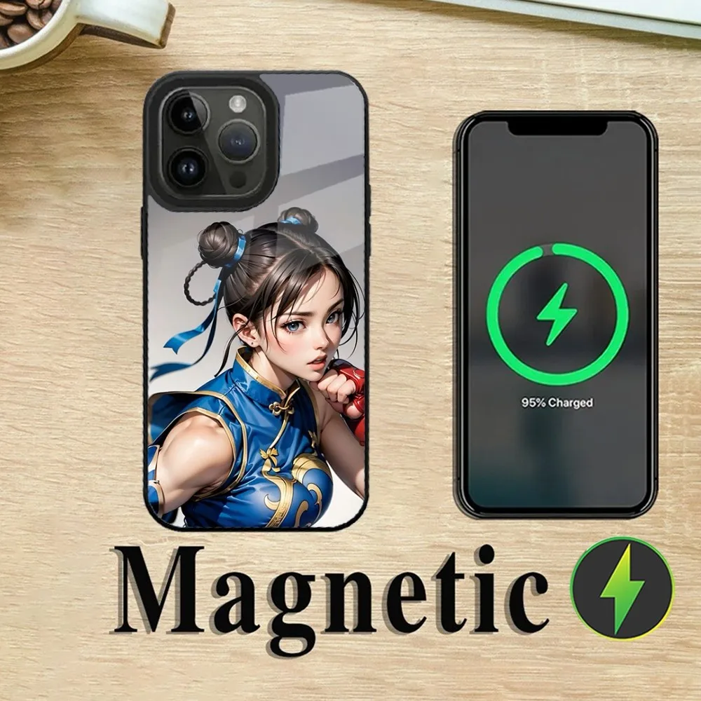 ChunLi S-Street F-Fighter Phone Case For iPhone 16,15,14,13,12,11,Plus,Pro,Max Mini Magsafe Magnetic Wireless Charging