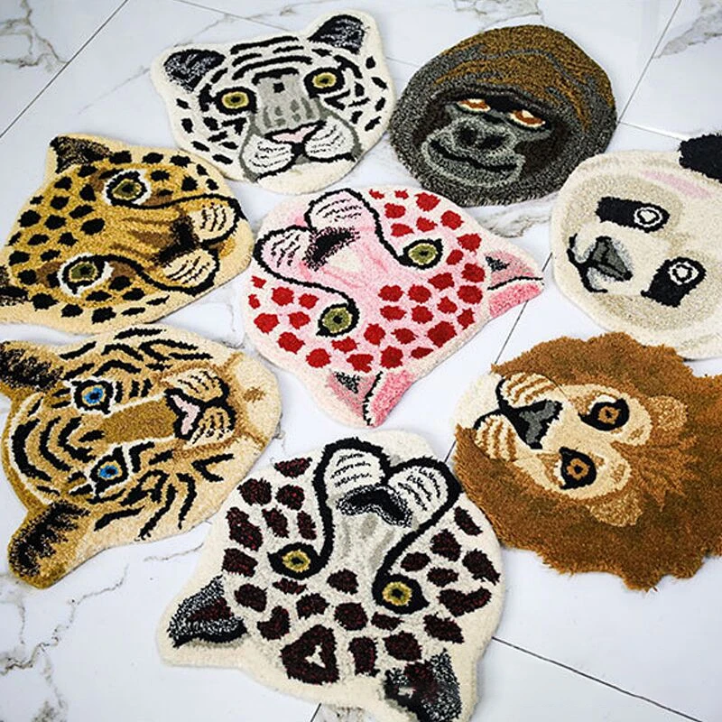 Animal-Shaped Carpet Mat Cartoon Imitation Cashmere Padded Floor Mats Home Hall Bathroom Room Decoration Chair Cushion