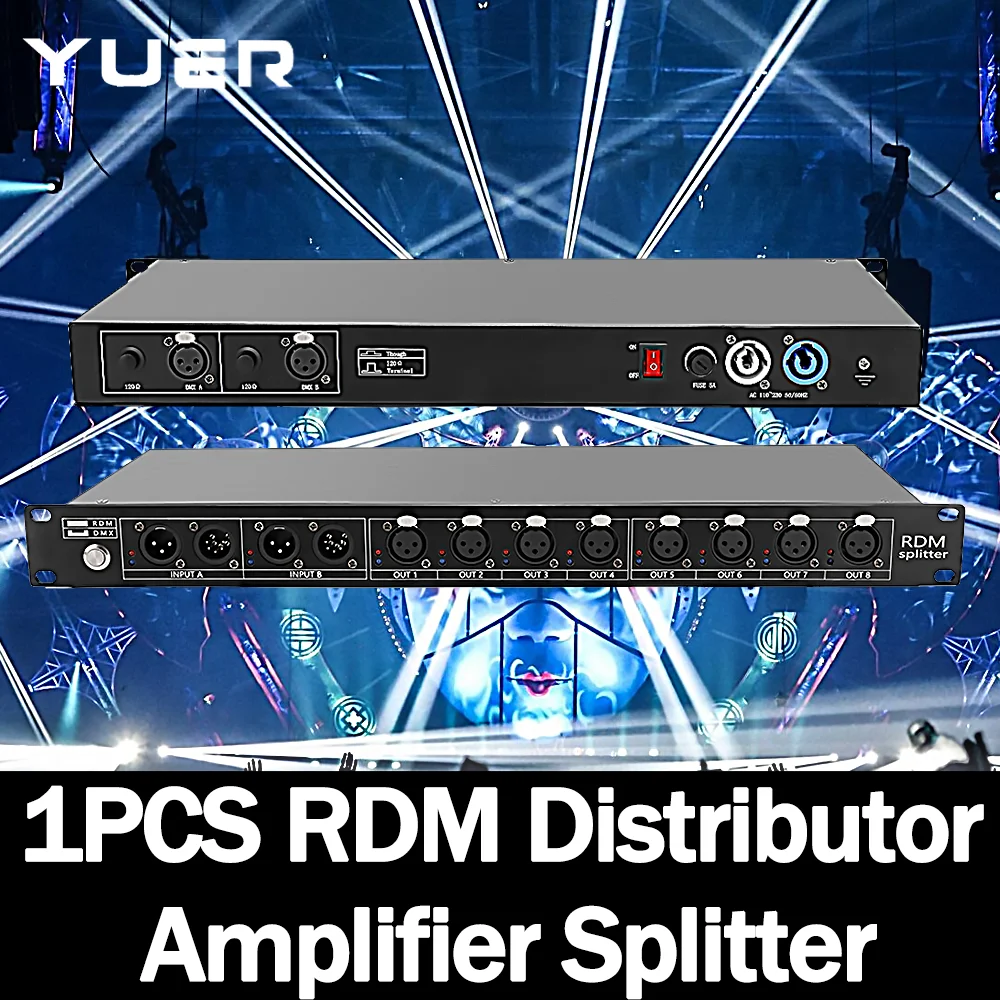 

Высококачественный 8-канальный разветвитель DMX DMX512, освещение сцены, усилитель сигнала, разветвитель, 8-полосный распределитель DMX