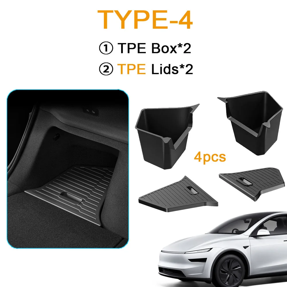 Tesmayx Kofferbak Zijopbergdoos Voor Tesla Model Y Nieuwe Juniper Massaal Cover Mat Scheidingsbord Opbergen Ruimte Decoratie