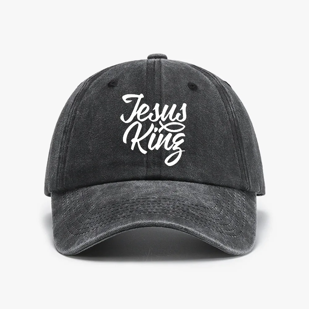 Jesus Is King print Baseball Caps fashion Vintage Washed Denim Hat Unisex adjustable Snapback hats