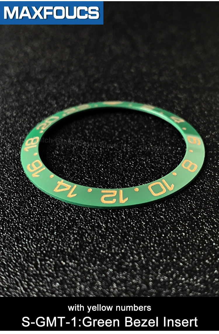 Sloped Ceramic Bezel insert GMT style  38*30.6mm For GMT-Master MOD watch parts (No Luminous)