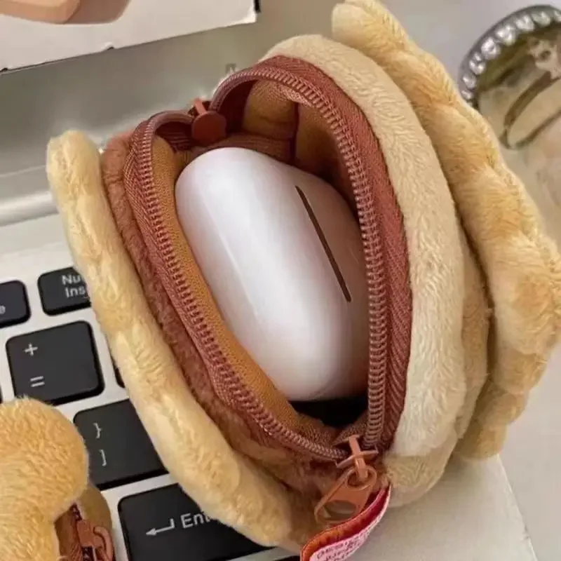 Cartera con forma de galleta de expresión sorprendida, colgante de mochila de felpa de comida rellena, versión Horizontal cero, exquisita mano de obra, regalo para niños