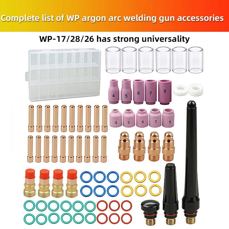 

79Pcs TIG Welding Torch Nozzle Kit, Gas Lens & Cup Set for WP17/18/26, Welding Accessories Tool Kit