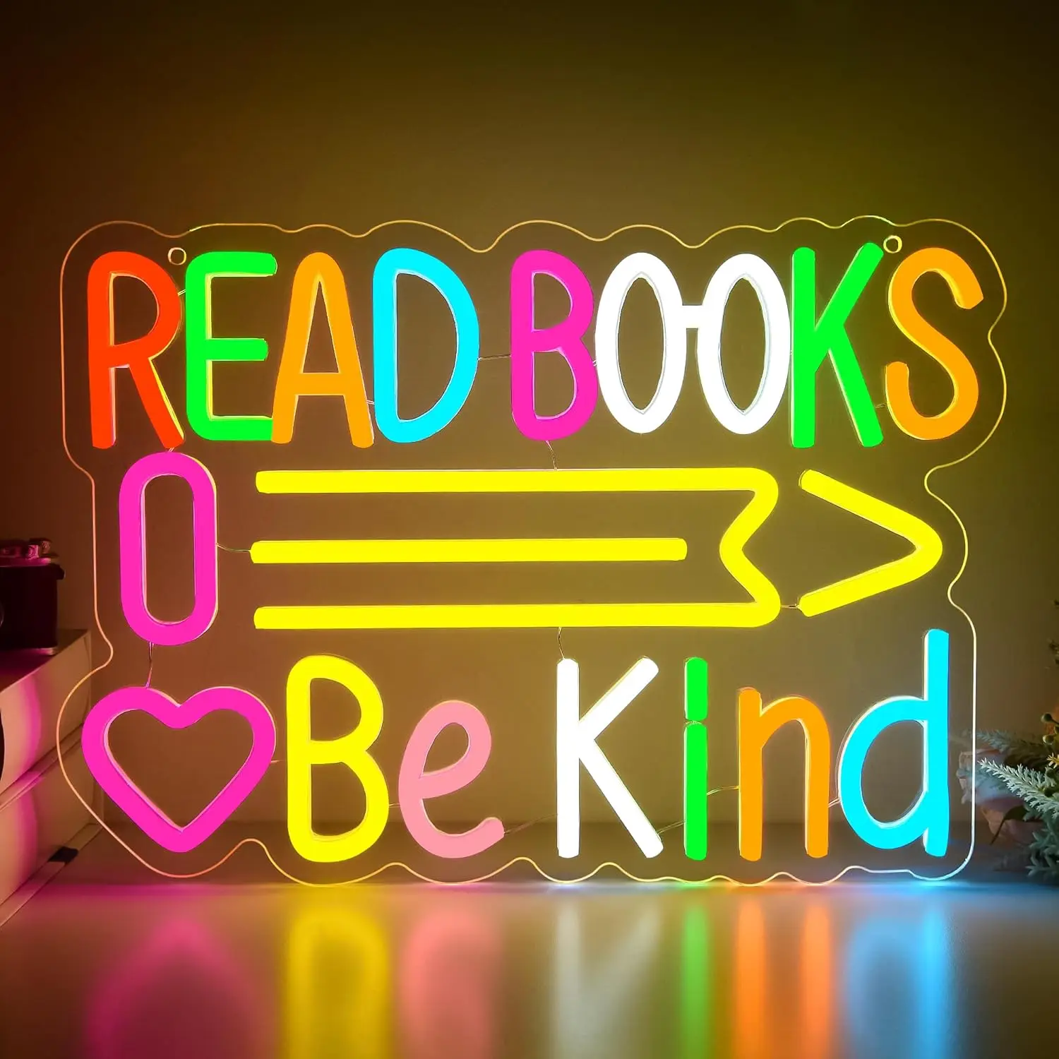 

﻿ Read Books Be Kind Neon Sign USB Powered LED Neon Light for Library Classroom Reading Room Kids Room Bedroom Decoration Gifts