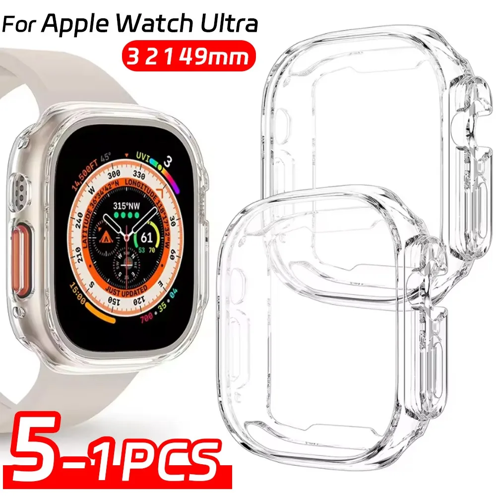 Transparente Vollabdeckung für Apple Watch Ultra 49 mm, stoßfeste, flexible Displayschutzfolie, Stoßstange für IWatch Ultra 1 2 3 Abdeckung