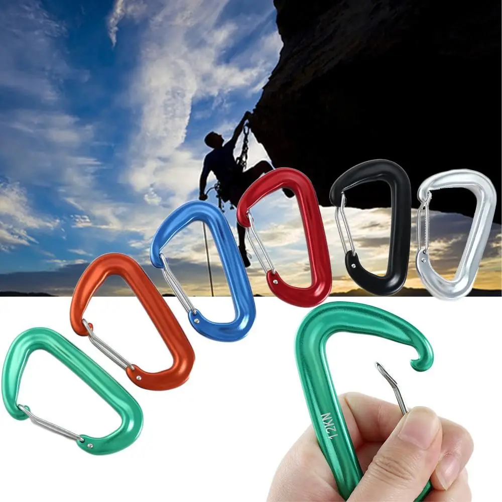 Multi-purpose D Shape Outdoor Accessory Safety Lock 12KN Buckle Hook Mountaineering Buckle Hanging Buckles Climbing Carabiner